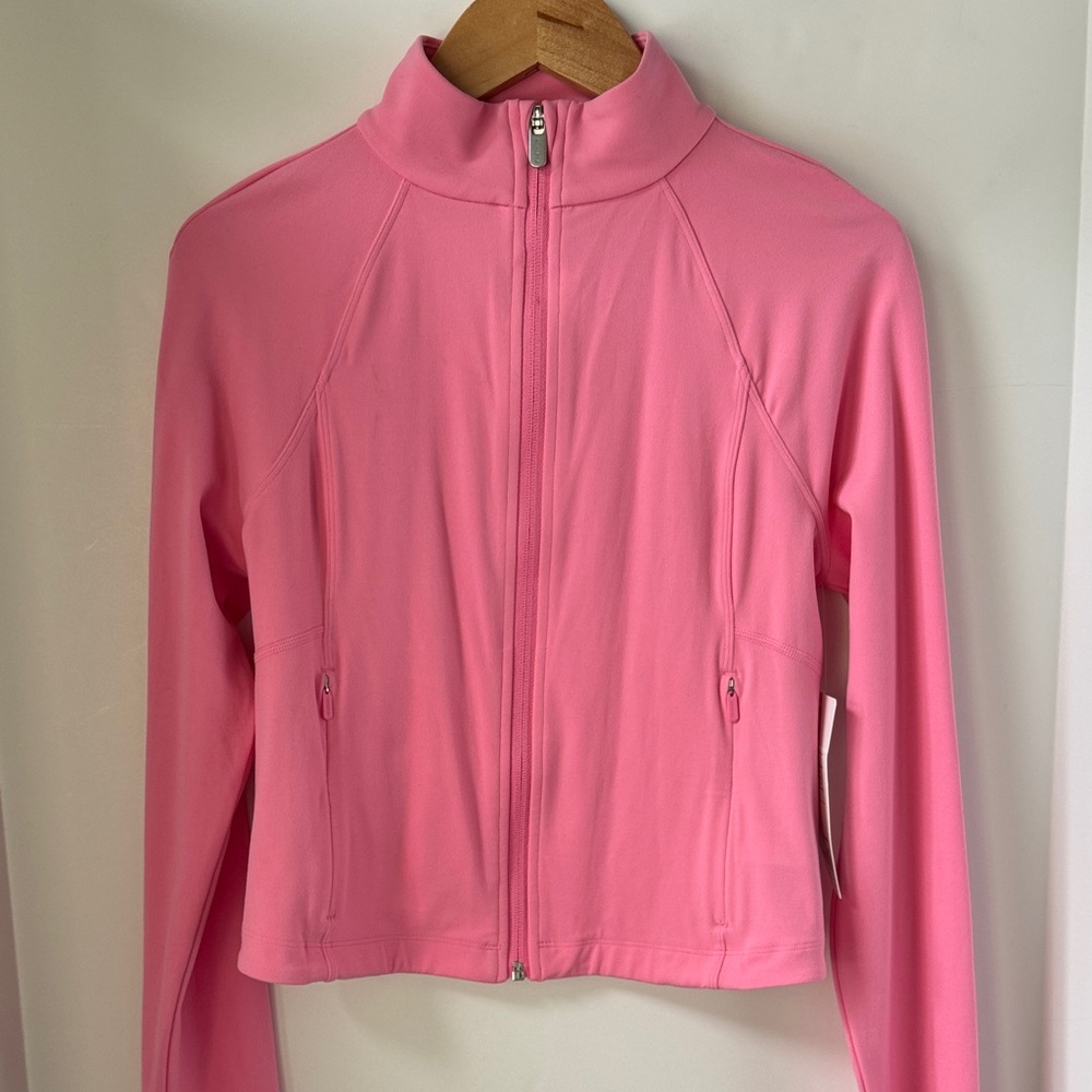 Athleta Women's Salutation Crop Jacket in Raphanus Pink Petite Small NWT